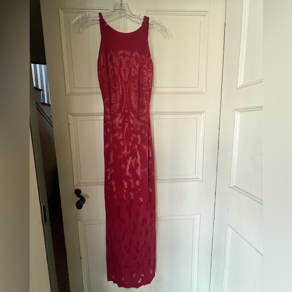Vintage Nicole Miller Deep Red Fabric Dress
